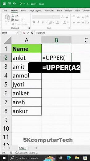 How To Change Uppercase Letter To Lowercase In Excel | Upper Function In Excel Tips and Tricks