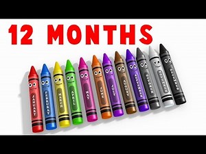 Calendar Crayons Teach Months of the Year - Learn Videos for Children