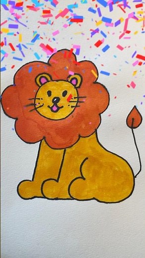 How to draw a lion easy step by step🧡🦁