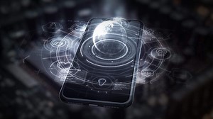 Interactive statistics displayed on a smartphone's surface.