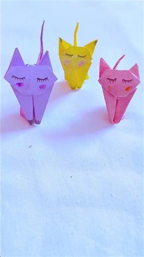 Origami Cat Craft 🐱 Easy DIY Paper Cat #origami #papercraft #diy