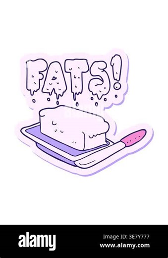 spinning motion animation of sticker of a cartoon butter fats Stock Video Footage - Alamy