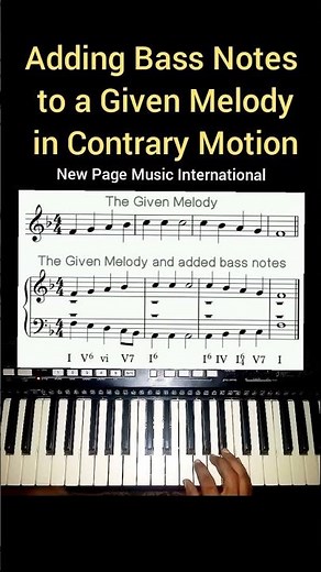 Adding Bass Notes to a Given Melody in Contrary Motion