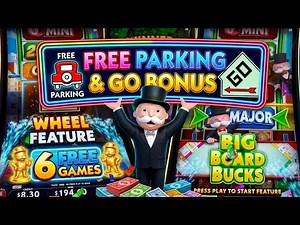 BIG WINS with GO & FREE PARKING Bonuses on New Monopoly Slot in Las Vegas! 🎰💰& MORE Big Board Bucks!