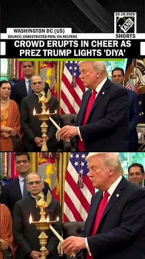 US President Trump lights 'Diya' in Oval Office, jubilant crowd erupts during Diwali celebration