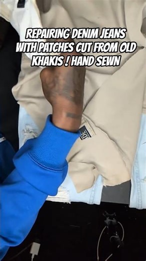 HAND SEWING PATCHES!! #SEWING #handsewing #patchwork #THEESENSEI #UPCYCLE #THEEARTS #FASHION