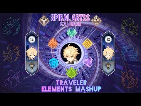 Traveler Elements Mashup_Spiral Abyss 6.3 Luna IV Floor 12_Genshin Impact