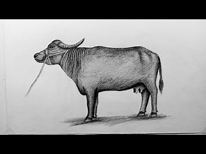 How to draw buffalo easy and step by step or shading for beginners tutorial