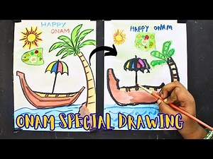 Onam Special 🌼🥳 Drawing | Easy Onam Festival Art Tutorial for kids | Happy Onam 2025