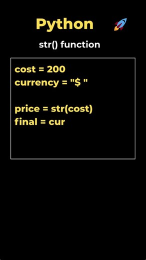 14. str() function in Python #coding #datascience