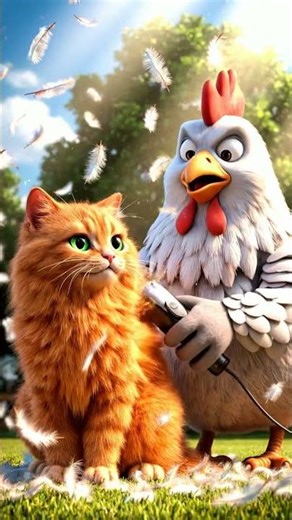 “Rooster vs Cat 🐓🐱 Unexpected Farm Fight Caught on Camera!”