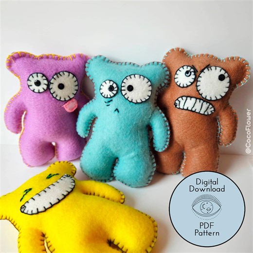 Felt Bear Sewing Pattern – Hand-sewn Plush Toy, Beginner DIY (PDF Download) - Etsy