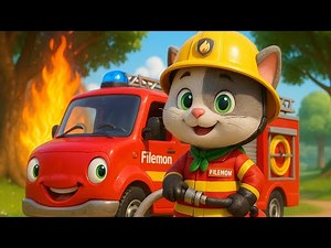 🚒🐱 Strażak Filemon – dzielny kotek ratuje miasto | Bajkowe Nutki 🚒🐱