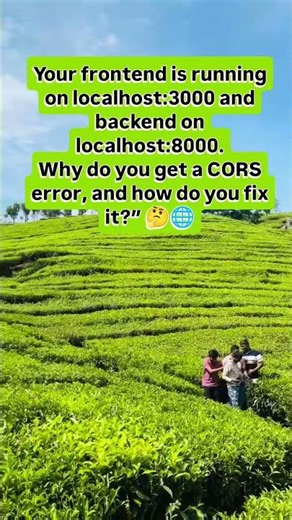 Your frontend is running on 3000 n backend on 8000.Why do u get a CORS error, and how do you fix it?