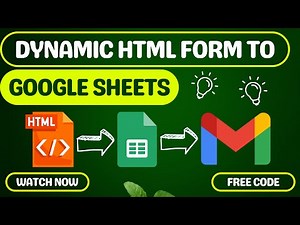 Google Sheets | Dynamic HTML Form to Google Sheets & Send Automated Email | R24