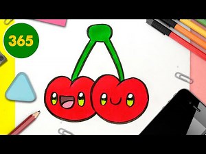 COMMENT DESSINER CERTAINES CERISES KAWAII - dessins kawaii faciles - dessiner des aliments kawaii