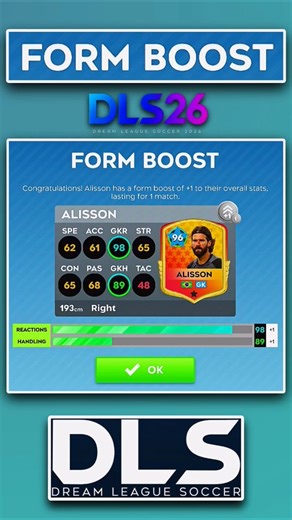 Alisson Form Boost = NO GOALS 😱🧤 | DLS 2026 #dls #dls26 #dreamleaguesoccer #shorts