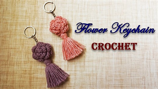 Crochet Keychain | Crochet Flower Keychain Tutorial for Beginners