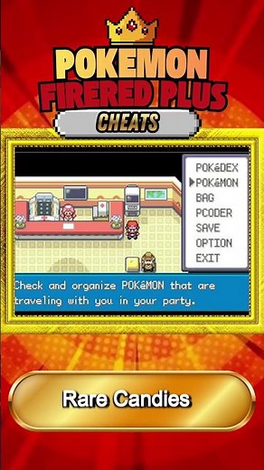 Pokémon FireRed Plus Cheats List | Master Balls, Rare Candies & Teleport #short #pokemon #gba