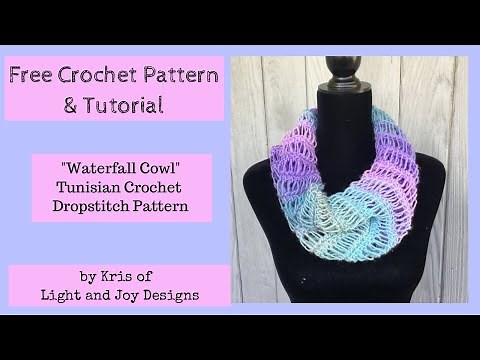 Free Tunisian Crochet Tutorial - "Waterfall Cowl" Pattern