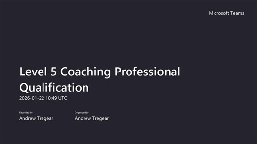 Level 5 Coaching Professional Qualification