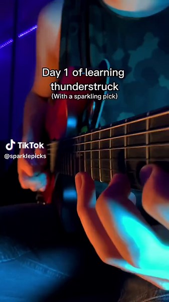 Learning guitar with a glowing pick makes it so much fun!