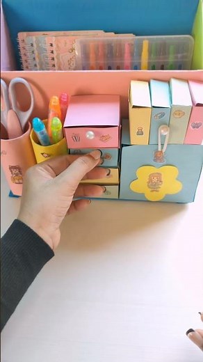 ✨ Cute DIY Desk Organizer! | Paper Craft Idea for School & Study Table 🎀 #shorts #diy #papercraft