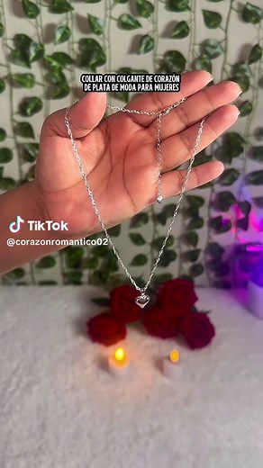 Collar de plata con colgante de corazón de moda