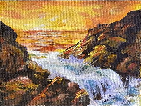 Live 13 acrylic tutorials in 8 hours Marathon & February Art Auction with Ginger Cook