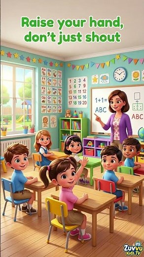 🏫✨ Learn Classroom Rules for Kids ✨🏫 #kidssongs #shorts #shortvideo