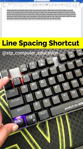 STP Computer Education on Instagram: "Word Best Trick | Line Spacing Shortcut Key #word #laptop #pc #computer #windows #tech #viral #reels #shorts"
