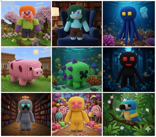 Blocky World Characters Crochet Pattern • Voxel-style Amigurumi Doll PDF • Cube Plush DIY Tutorial - Etsy