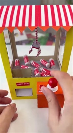 DIY Coca-Cola Claw Machine with Paper | Paper Fun in Minutes #DIY #Crafts #PaperArt