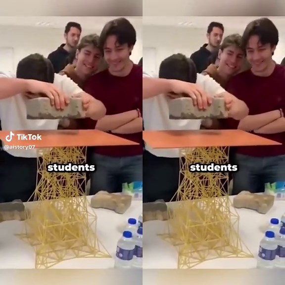 Student asked to make spaghetti tower, can it hold? #spaghetti #student #viral #fyp #fy #foryoupage #foryou
