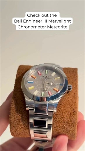 This compelling timepiece by BALL merges technical robustness with striking aesthetics. Encased in 904L stainless steel, the 40 mm case houses a dial fashioned from genuine meteorite, whose Widmanstätten patterns give each watch a uniquely cosmic personality. | BEZEL HOUSE