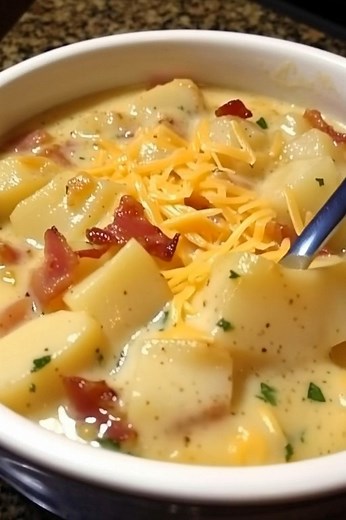 🥔 Creamy Potato Soup Prep Time: 15 min Cook Time: 30 min Total Time: ~45 min Servings: 6 Ingredients: 6 cups diced potatoes (Yukon Gold or russet) 1 small onion, chopped 2 cloves garlic, minced 1 cup shredded carrots 1 cup chopped celery 4 cups chicken broth 1 tsp salt Recipe in First Coʍmеոτ 💬👇 | My Heavenly Recipes