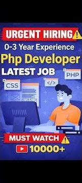 #latest #php #Developer #Jobs for # Fresher | 0-3 Year #Experience | #Urgent Hiring 2025
