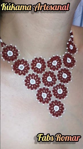 collar de chaquira flores marron tutoriales Kúkama Artesanal ❤️