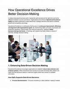 How Operational Excellence Drives Better Decision-Making - SlideServe