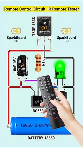 Remote control circuit | IR tester | Remote tester circuit | #remotecontrol #irsensor