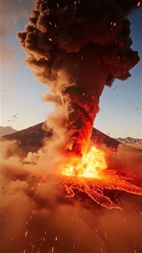 Desert Volcano Forming a Giant Sand Tornado #volcano #naturaldisaster #fire #mountdoom #meteorcrater