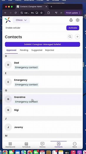Setting Up the Contact Safelist on your Pinwheel Phone
