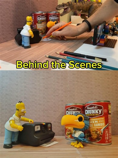Behind the Scenes Homer's Toucan's Two Cans ‎⁨‪@PolaroidOfficial‬ Stop Motion
