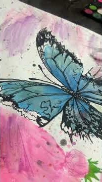 DIY Dream Design 🦋🌸 Making a Butterfly with Little Flowers | Pink & Blue Art 🎨✨