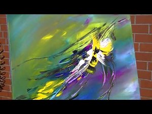 Abstract Painting Demonstration Abstrakte Acrylmalerei Bumblebee at Springtime