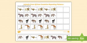 African Animals Repeating Patterns Activity