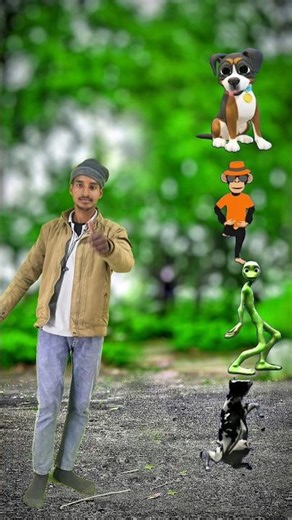 Head to Dog, Monkey, Alien, Cow - Funny dance magic vfx#cartton #shorts