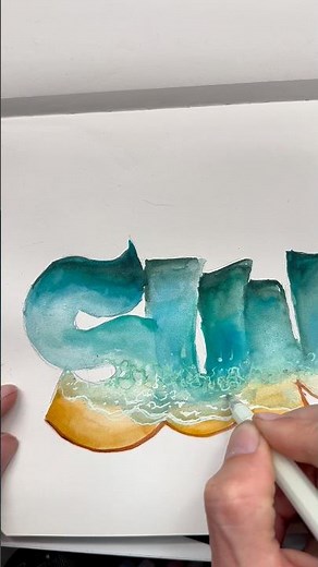 How to paint WATER and SAND EFFECT (Step by step) 🎨🌊