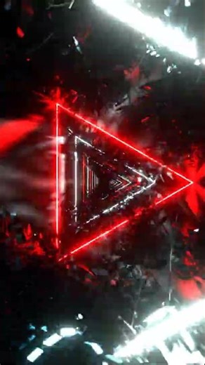 white and red neon triangle tunnel Background loop - DRG Loops - Back ground video Effects HD