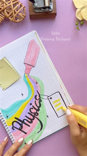 🧲Physics🌈Cute & Unique Front Page Design for Notebooks #saba_creativeartist
